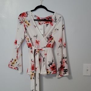 Floral wrap top